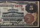 1882 $5 Brown Back - Indianapolis 5672 Bank Note - Pmg Graded As 30 Very Fine Large Size Notes photo 5