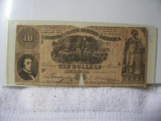 Authentic Obsolete Confederate $10 T30 239 Note Currency 1861 A Rarity 5 photo