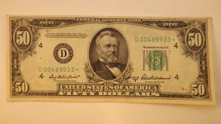 Series Of 1950 B $50 Cleveland Federal Reserve Star Note photo