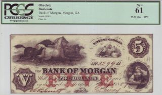 Bank Of Morgan $5 - Morgan,  Ga - May 1,  1857 Pcgs Graded 61 photo