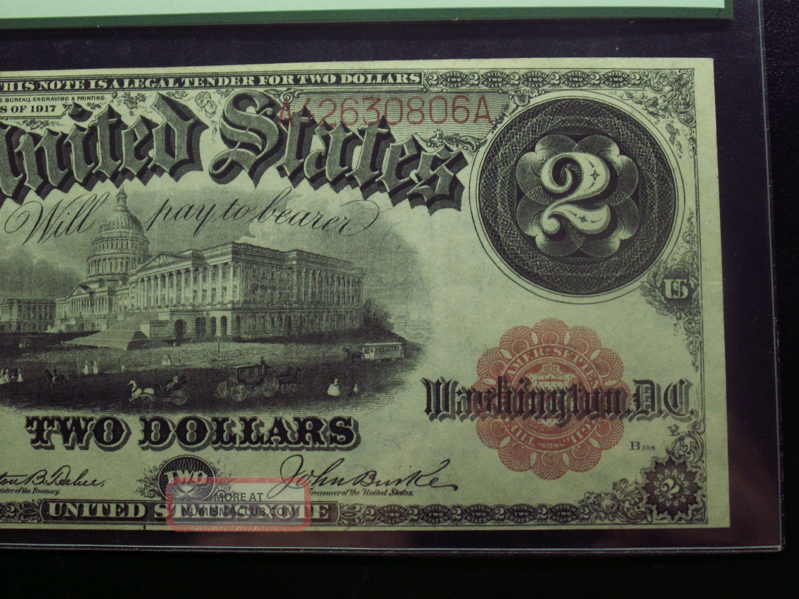 Large 1917 2 Dollar Bill United States Legal Tender Note Fr 57 Pcgs Vf 35