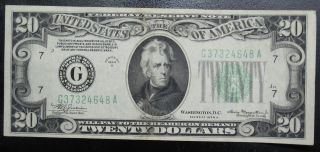 1934 A Twenty Dollar Federal Reserve Note Chicago Grading Au 4648a Pm4 photo