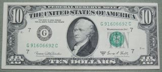 1969 C $10 Federal Reserve Note Grading Cu Chicago 6692c photo