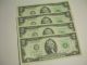 Four (4) Uncirculated Two (2) Dollar Bill - Sequential Serial Numbers Small Size Notes photo 2