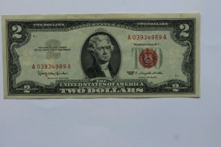1963 Two Dollar Red Seal Note photo