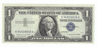 Au Crisp 1957a Silver Certificate K94508838a One Dollar $1.  00 Bill,  Blue Seal photo