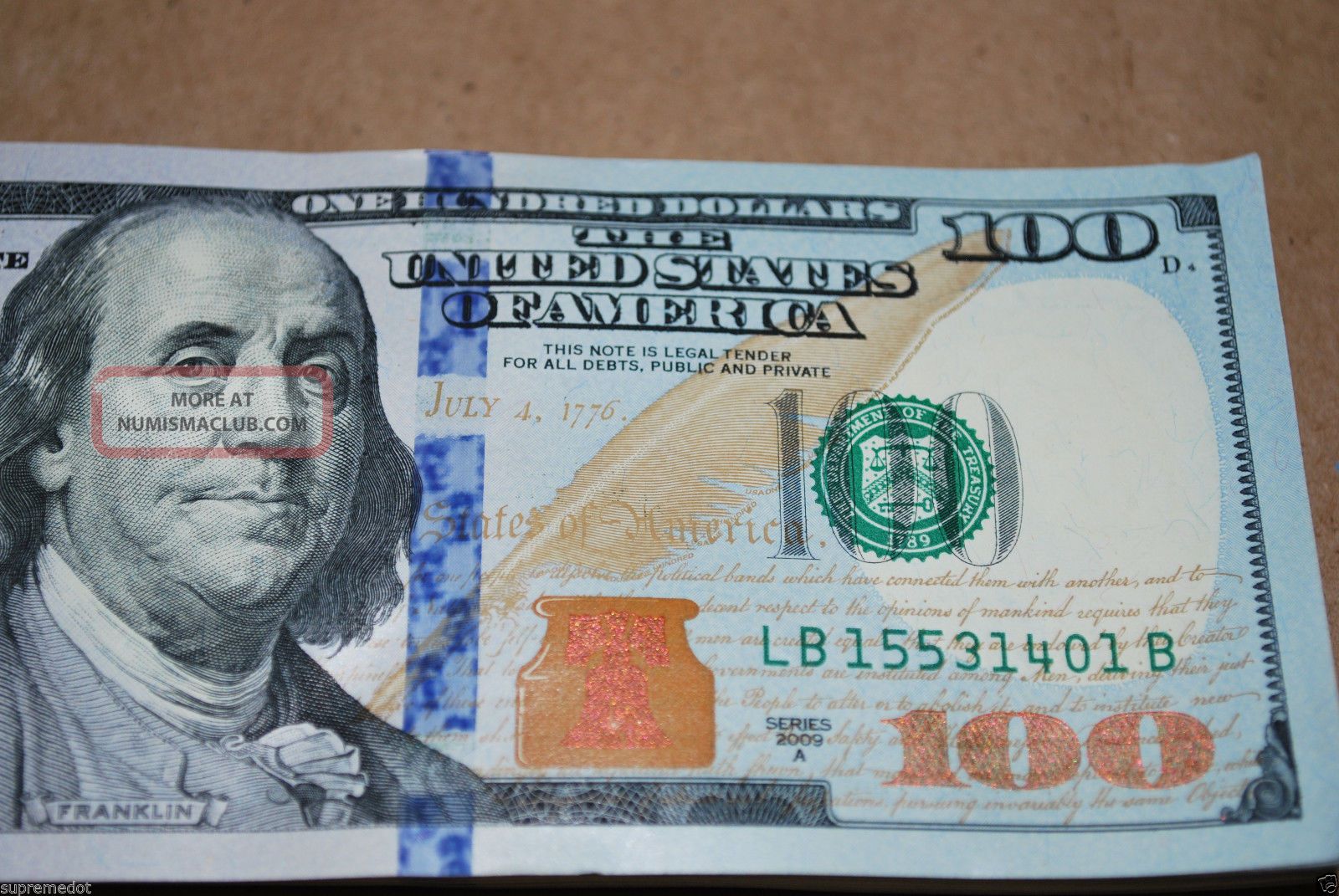 $100 One Hundred 2009 Atlanta Uncirculated Dollar Bill - Design Note