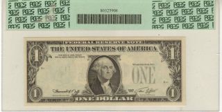 Fr 1908 - E 1974 $1 Federal Reserve Error Overprint On Back Pcgs 65 Ppq Gem photo