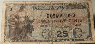 25 Cents Military Payment Certificate photo
