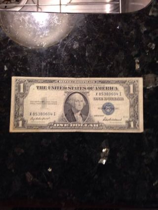 Rare Old 1935 - F U.  S.  Blue Seal $1 One Dollar Bill Silver Certificate Error? photo