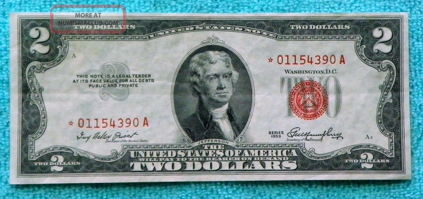 Star Red Seal Note Two Dollar Bill Rs
