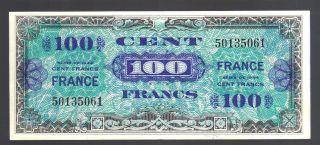 Allied Military Currency 100 Cent Francs France Paper 1944 Amc Note Cobb Ark. photo