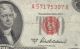 1953a Red Seal $2.  00 Thomas Jefferson Note,  Two Dollar Bill A57175307a Small Size Notes photo 2