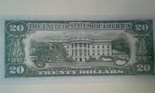 $20 Error Note 1981a Uncirculated Missing Ink On Back Trees Bushes Currency photo