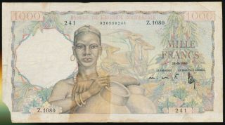 French West Africa 1000 Francs 1950,  P.  42 photo