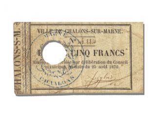 French War Emergency Issues,  5 Francs,  Charlons - Sur - Marne photo