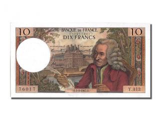 French Paper Money,  10 Francs Type Voltaire,  02 Mars 1967,  Fayette 62.  25 photo