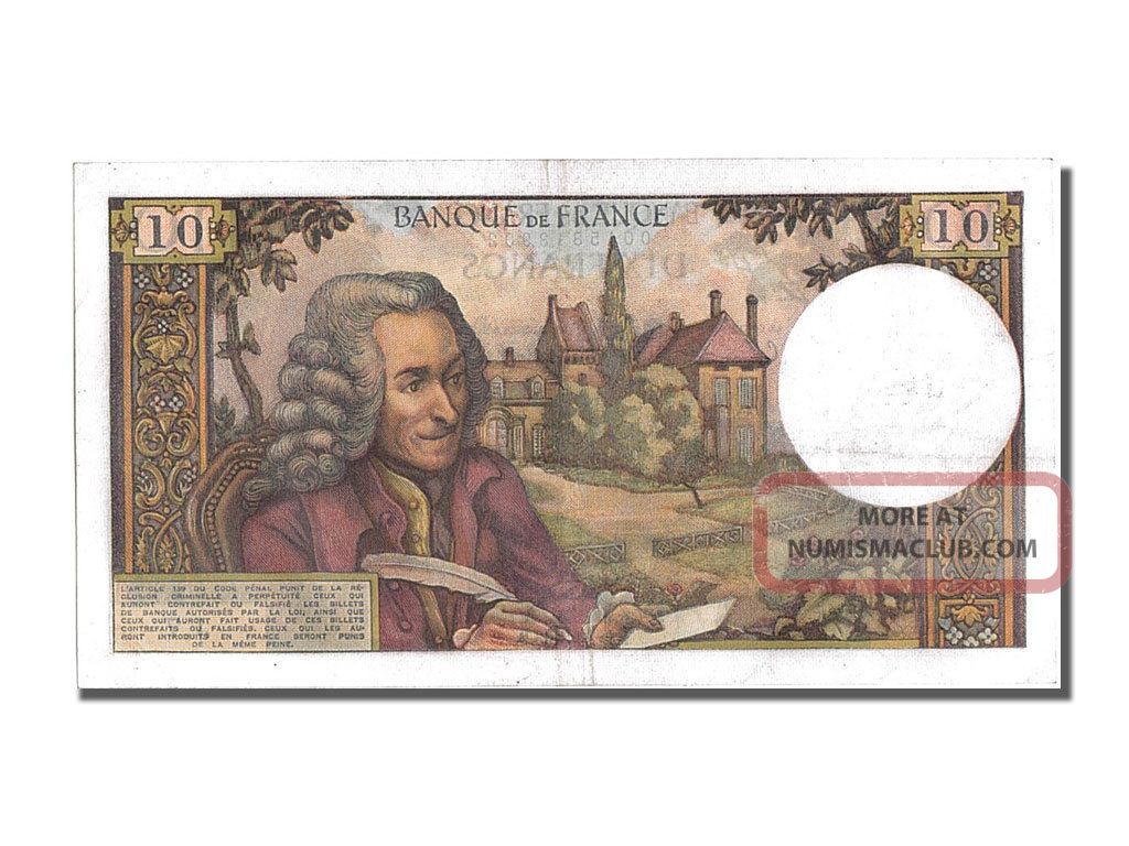 French Paper Money, 10 Francs Type Voltaire, 04 Avril 1963, Fayette 62. 2