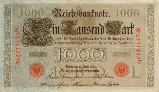 Germany 1000 Mark 1910 Nr2377433g photo