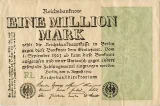 Germany 1.  000.  000 Mark 1923 Rl 0000235 photo