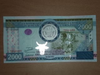 Burundi 2000 Francs 2008 Unc photo
