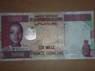 Guinea 10000 Francs 2012 Unc photo