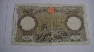 Italy - 100 Lire 1941 Banknote 7751 photo