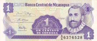 Nicaragua: One Centavo,  Nd (1991),  P - 167,  Printer: Harrison,  Crisp Unc photo