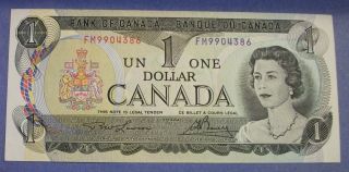 1973 Canada One Dollar Bill,  Lawson - Bouey Signed Unc. photo