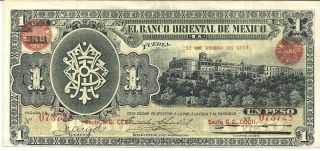 Mexico 1 - 12 - 1914 $1 Peso 