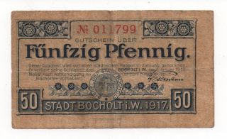 Germany Bocholt 50 Pfennig 1917 Notgeld Emergency Money Look Scans photo
