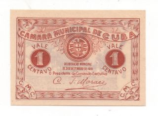 Portugal Notgeld Emergency Money C. .  A 1 Centavos 1919 Look Scans photo