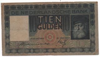 Netherlands 10 Gulden 1936 Pick 49 Look Scans photo