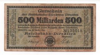 Germany Dresden 500 Milliarden 1923 Notgeld Emergency Money Look Scans photo