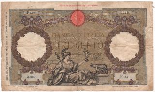 Italy 100 Lire 1940 Pick 55 B Look Scans photo