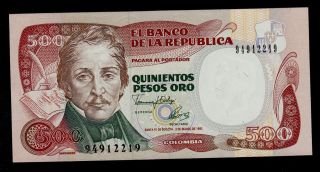 Colombia 500 Pesos 1992 Pick 431a Au - Unc. photo