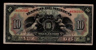 Mexico 10 Pesos (1934) Series I Pick 22h F - Vf. photo