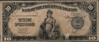 Philippines,  10 Pesos,  1.  1.  1920,  P 14,  Block C photo