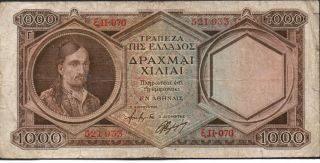 Greece,  1000 Drachmai,  Nd.  1944,  P 172a photo