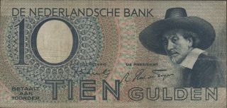 Netherlands,  10 Gulden,  18.  2.  1944,  P 59,  Prefix 2 By photo