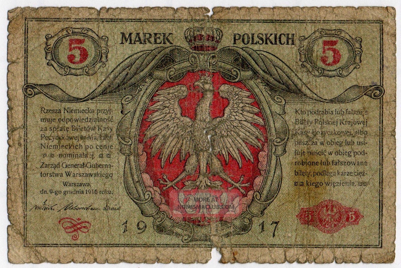 Poland 5 Marek 1917 P 11