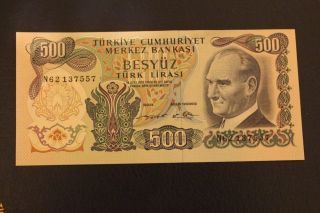 500 Turkish Lira Uncirculated Rare photo