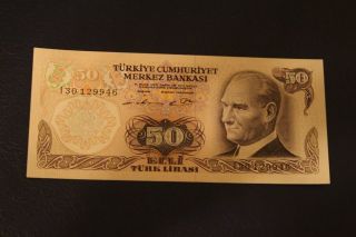 50 Turkish Lira Uncirculated Rare photo