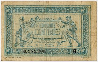 France Army Treasury Wwi - 50 Centimes 1917 M 1 photo