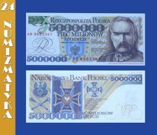 Poland Banknote ◆◆◆ 5 000 000 Zlotych Pilsudski ◆◆◆ Unc /5mln/ photo