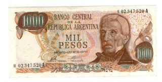 Argentina Note 1000 Pesos 1975 - 6 Replacement Porta - Mondelli P 299 Xf photo