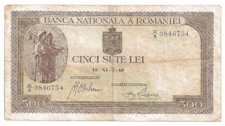 (r401101) Romania Paper Note - 500 Lei 1940 - Vf photo