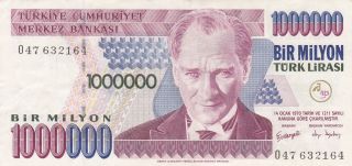 Turkey: 1 Million Lirasi,  L.  1970 (2002).  P - 213.  Crisp Xf photo