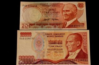 20 Turkish Lira - 20 000 Turkish Lira - - Turkey - - Uncirculated photo