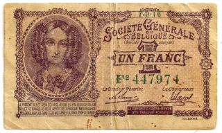 Belguim 1916 One Franc 
